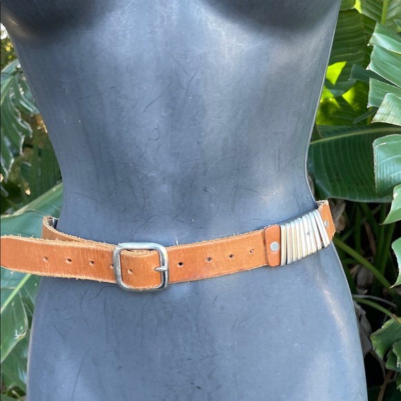 leather and sliding silver statement belt